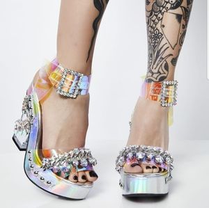 Sugar Thrillz Stellar Strut Rhinestone Heels